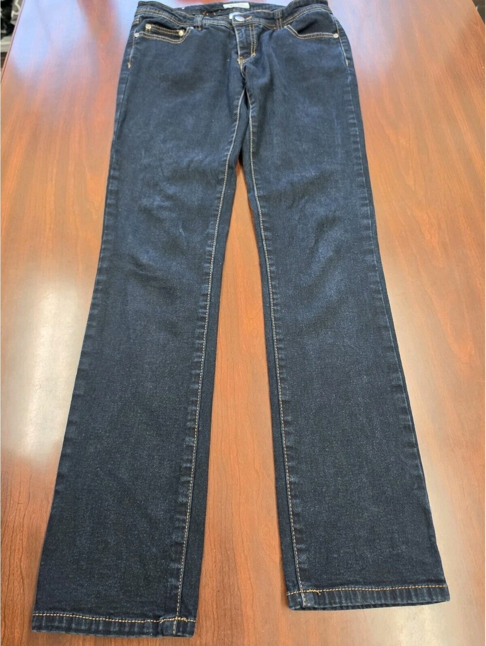 Xhilaration Dark Wash Denim Jeans Size 7 Y2K Grunge Indie Sleek Bootcut Stretch